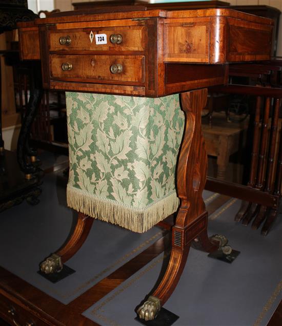 Regency crossbanded mahogany work table